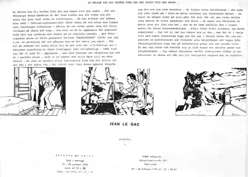 Poster of the exhibition ANEKDOTERNA och VYERNA by JEAN LE GAC