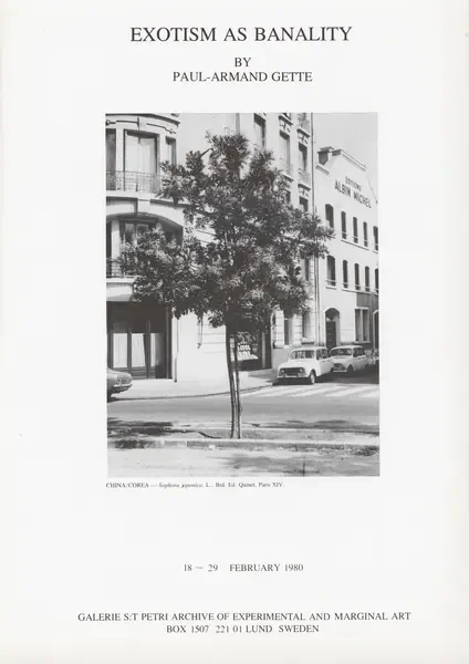 Poster of the exhibition EXOTISM AS BANALITY BY PAUL-ARMAND GETTE by PAUL-ARMAND GETTE