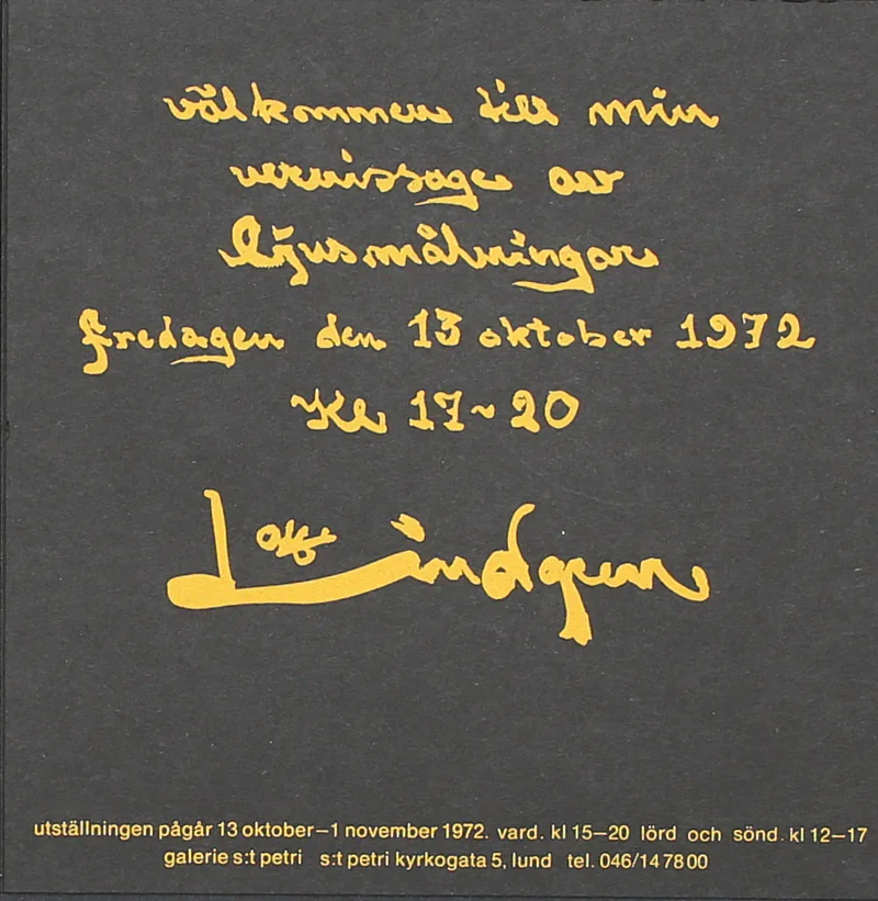 Poster of the exhibition 13.10 -1.11.1972 by ALF LINDGREN