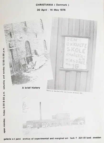 Poster of the exhibition A HISTORICAL RETROSPECTIVE by CHRISTIANIA ( DANMARK)