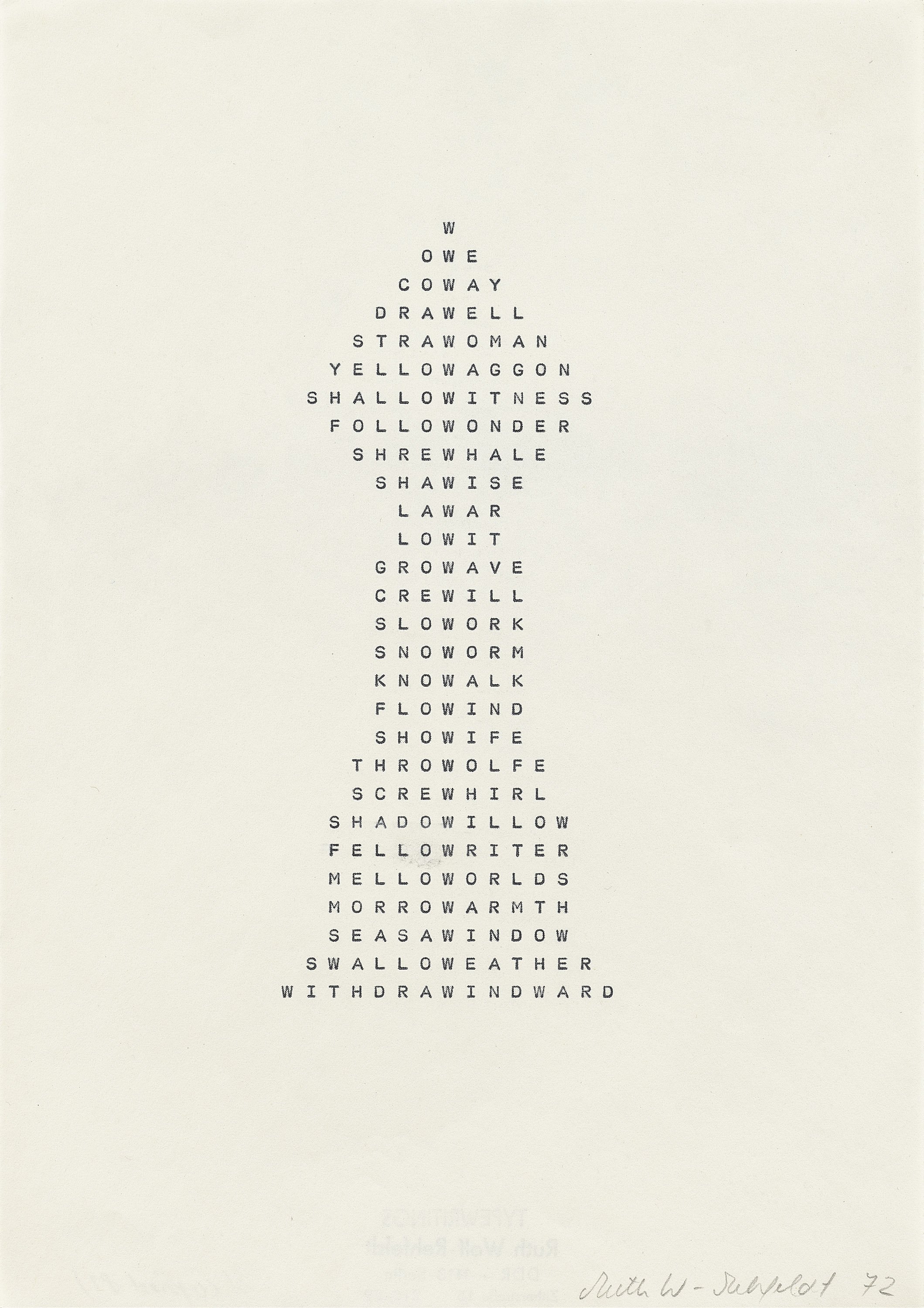 RUTH WOLF-REHFELDT | Untitled (W-ACHSE*) 1972
