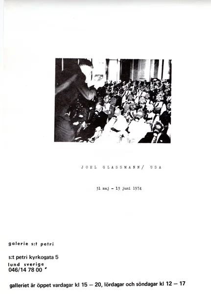 Poster of the exhibition 31.05 -13.06.1974 by JOEL GLASSMAN