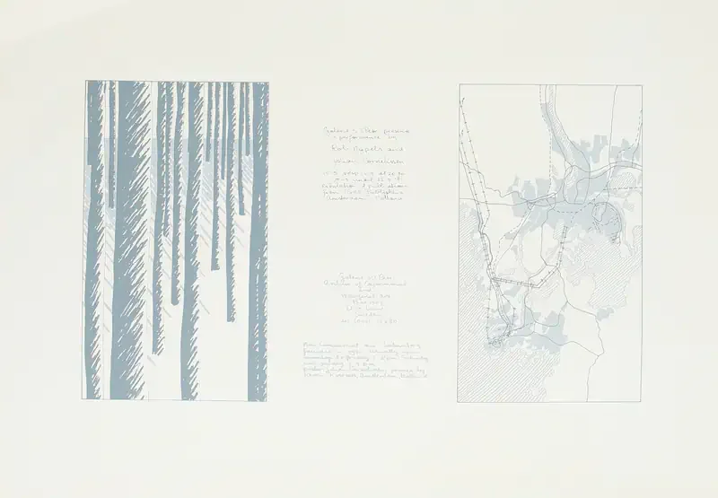 Poster of the exhibition JOHAN CORNELISSEN, PETER MERTENS, JAN NEDERVEEN , ROB NYPELS by CRES