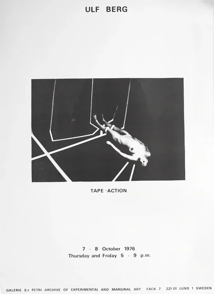 Poster of the exhibition TAPE-ACTION by ULF BERG