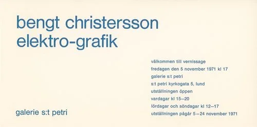Poster of the exhibition MÅLNINGAR by BENGT CHRISTERSSON