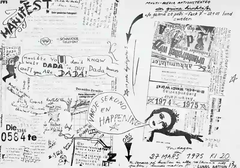 Poster of the exhibition MULTI-MEDIA AKTIONSTEATER by 27.03.1975