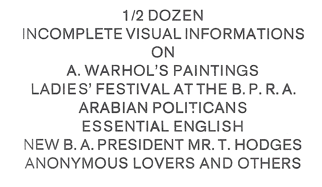 Dozen incomplete visual informations