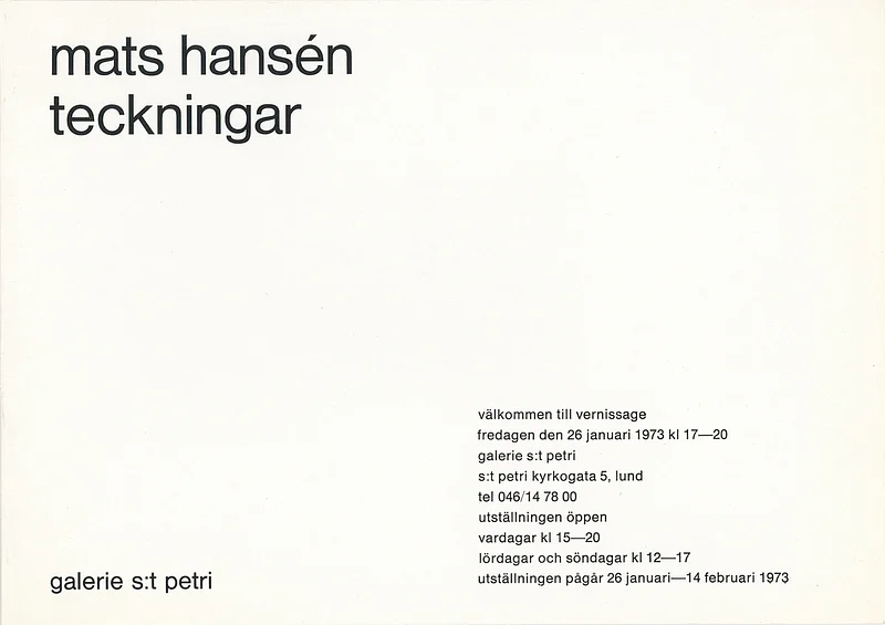Poster of the exhibition TECKNINGAR by MATS HANSÉN