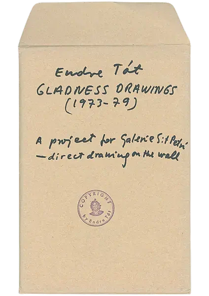 Poster of the exhibition DRAWINGS AND WRITINGS OF JOY by ENDRE TÓT