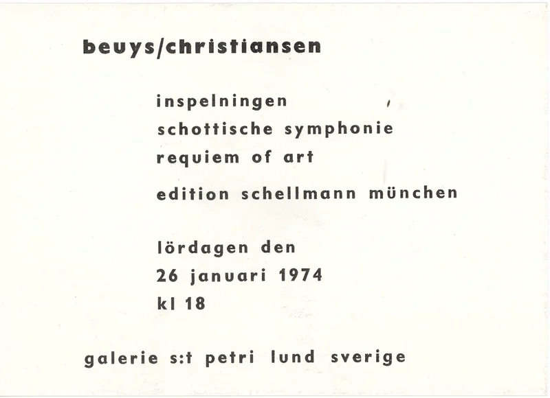 Poster of the exhibition 26.01.1974 by HENNING CHRISTIANSEN
