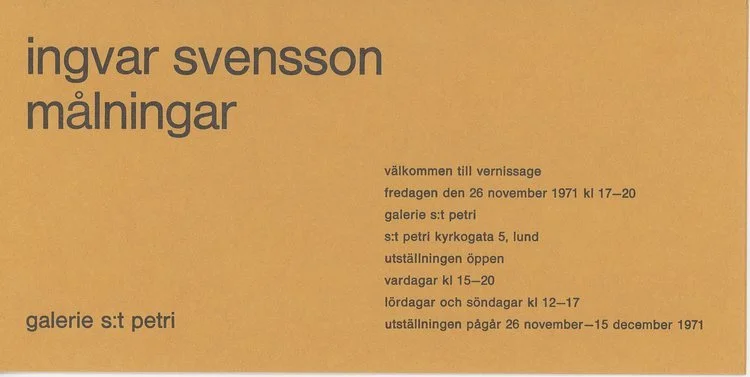 Poster of the exhibition MÅLNINGAR by INGVAR SVENSSON