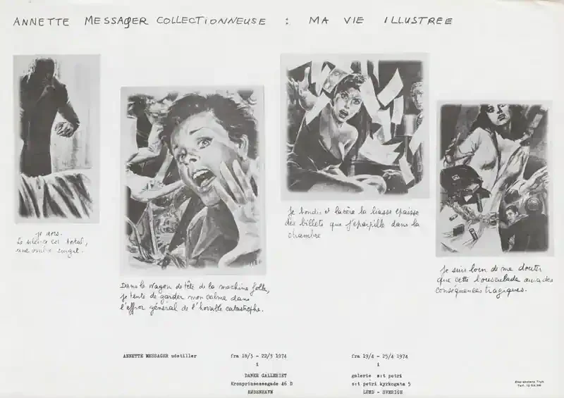 Poster of the exhibition MA VIE ILLUSTRÉE by ANNETTE MESSAGER COLLECTIONEUSE: 