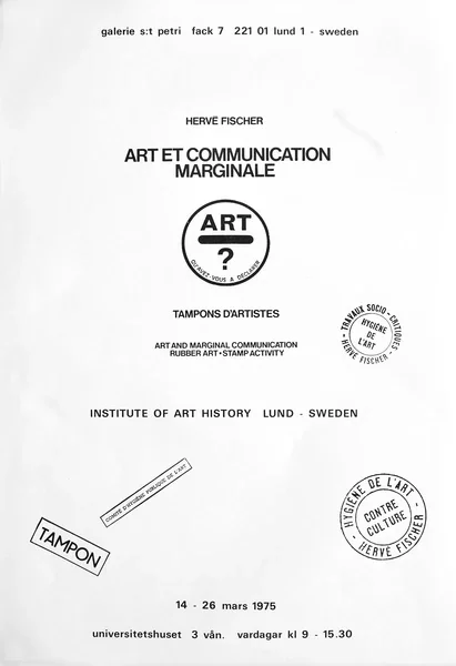 Poster of the exhibition HERVE FISCHER by 14-26.03.1975