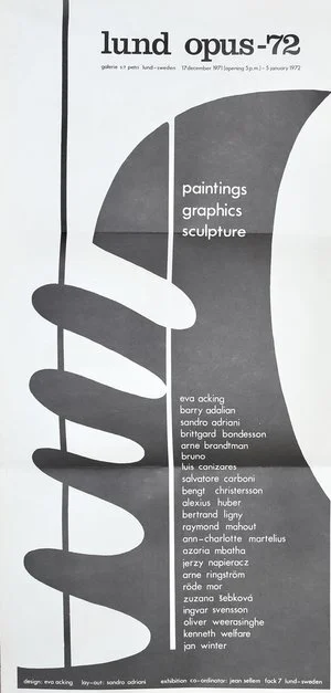 Poster of the exhibition 17.12.1971 - 05.01.1972 by LUND OPUS - 72