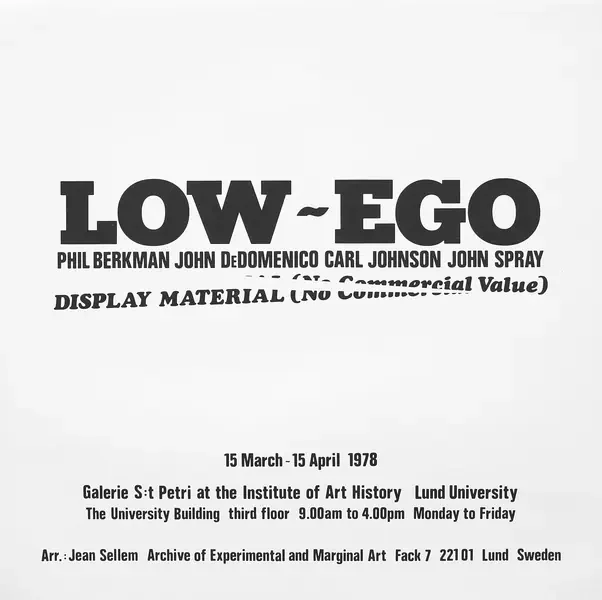 Poster of the exhibition DISPLAY MATERIAL by LOW-EGO