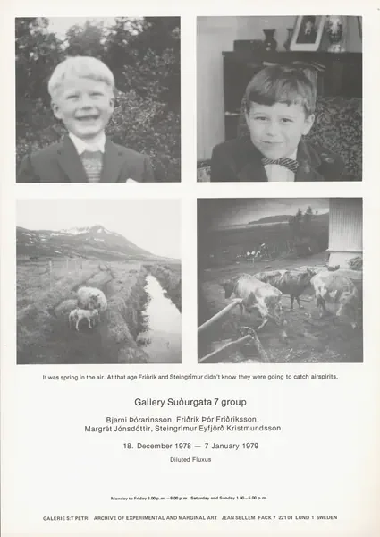 Poster of the exhibition DILUTED FLUXUS by GALLERÍ SUÐURGATA 7 GROUP