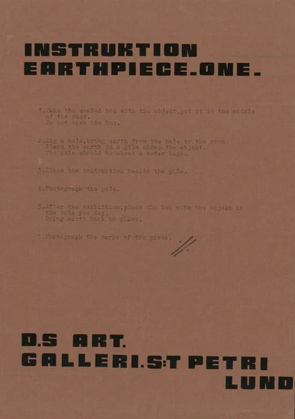 Poster of the exhibition INSTRUKTION EARTHPIECE. ONE. by DS ART