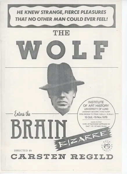 Poster of the exhibition ENTERS THE BRAIN BIZZARRE by CARSTENS REGILD