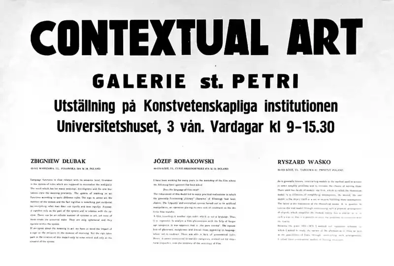 Poster of the exhibition EXHIBITION AT THE DEPARTMENT OF ART HISTORY UNIVERSITY BUILDING, 3RD FLOOR. WEEKDAYS 9:00-15:30 by CONTEXTUAL ART
