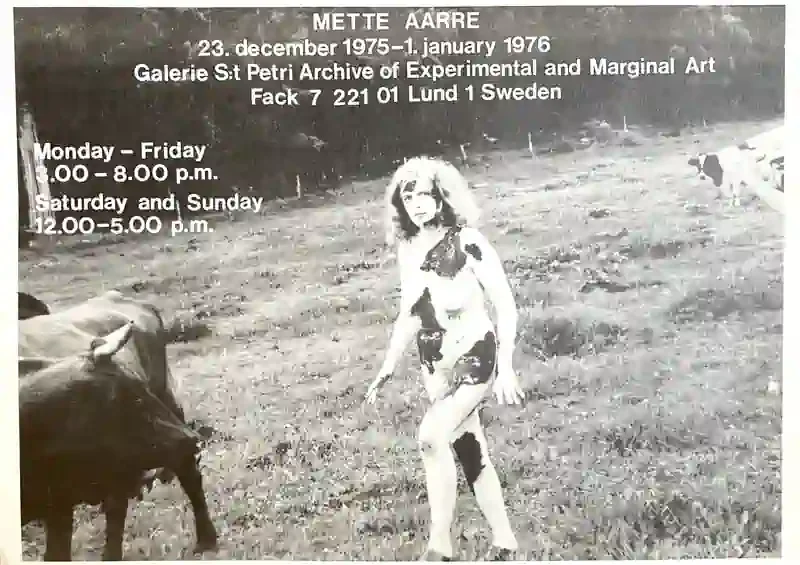 Poster of the exhibition 23.12.1975 - 01.01.1976 by METTE AARRE 