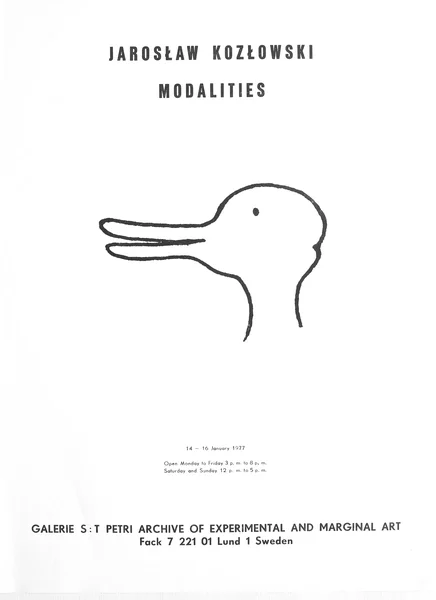 Poster of the exhibition MODALITIES by JAROSŁAW KOZŁOWSKI