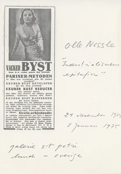 Poster of the exhibition GAMLA REKLAMGREJER by OLLE NESSLE