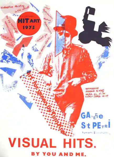 Poster of the exhibition HIT ARTS 1975 by TOM KRØJER