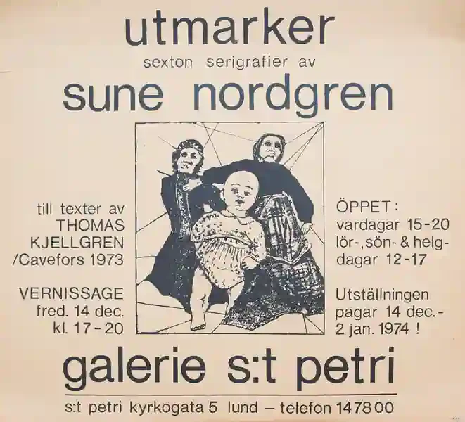 Poster of the exhibition Utmarker by SUNE NORDGREN 