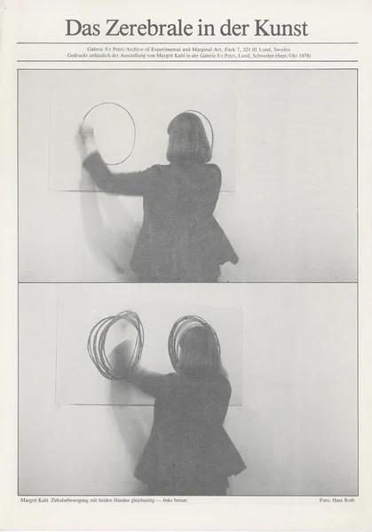 Poster of the exhibition DAS ZEREBRALE IN DER KUNST by MARGRIT KAHL