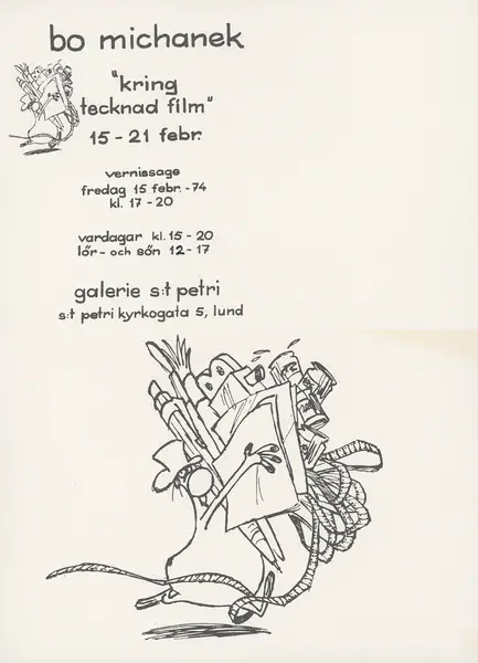 Poster of the exhibition KRING FECKNAD FILM by BO MICHANEK