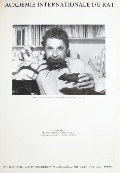 Poster of the exhibition ACADÉMIE INTERNATIONALE DU RAT by MICHEL DANSEL