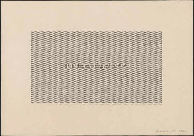 IF IT IS RAINING AND YOU LOOK TO THE LEFT: LEFT RAIN, IF TO THE RIGHT, THEN OF COURSE: RIGHT RAIN. 1974