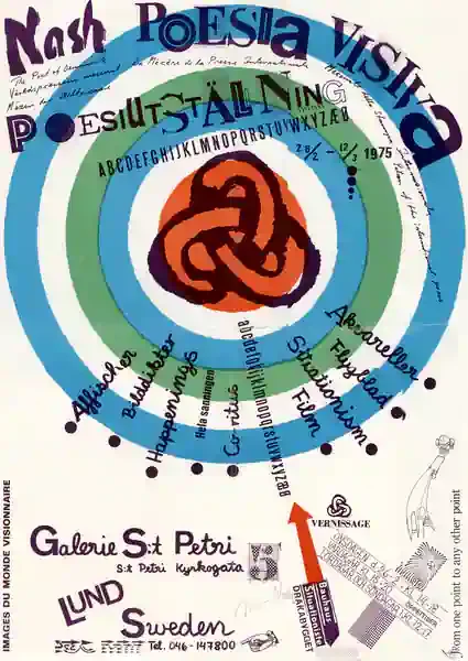 Poster of the exhibition JØRGEN NASH by 26.02-12.03.1975