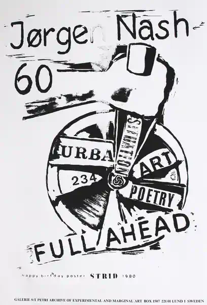 Poster of the exhibition FULL/AHEAD by JØRGEN NASH 60
