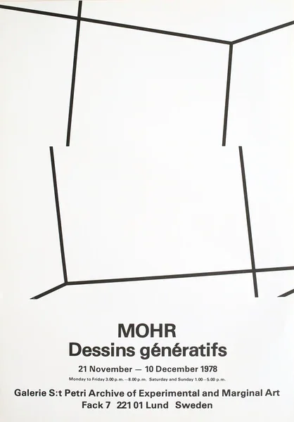 Poster of the exhibition DESSINS GÉNÉRATIFS by MANFRED MOHR