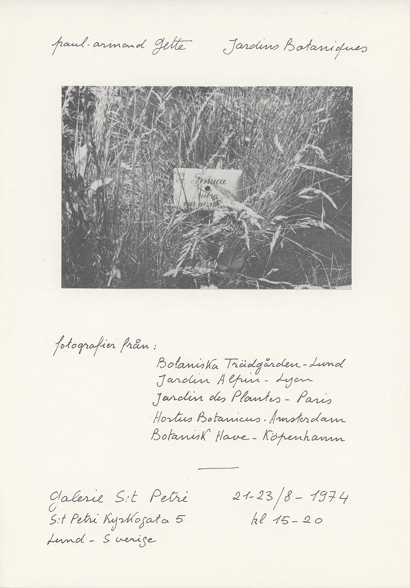 Poster of the exhibition JARDINS BOTANIQUES by PAUL ARMAND GETTE