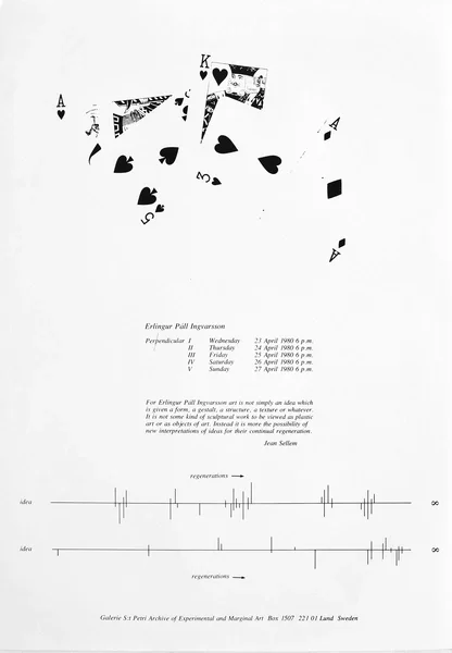 Poster of the exhibition PERPENDICULARS by ERLINGUR PÁLL INGVARSSON