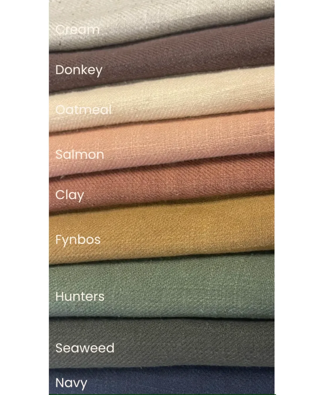 Ramie fabric colours