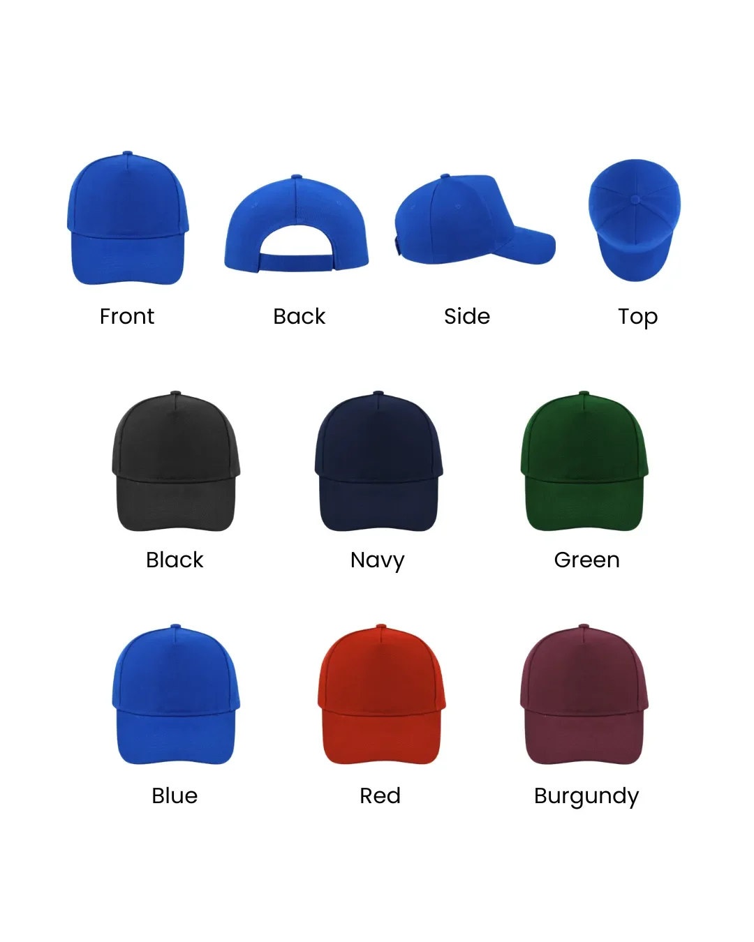 Kids Promotional Cap colour options Soli Cape Town