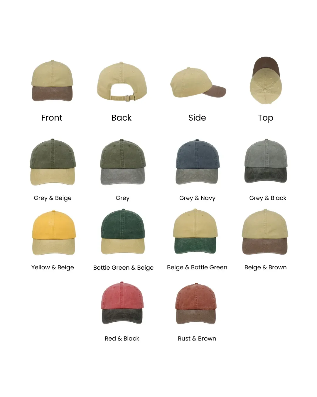 Bi-Colour Vintage Cap colour options Soli Cape Town