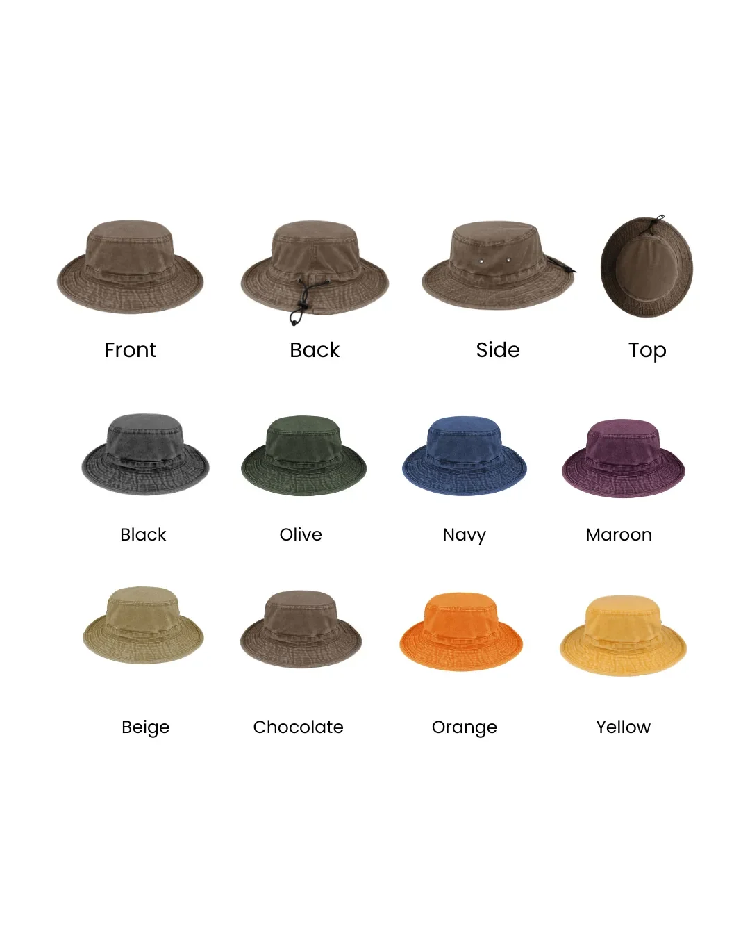 Safari Hat colour options Soli Cape Town