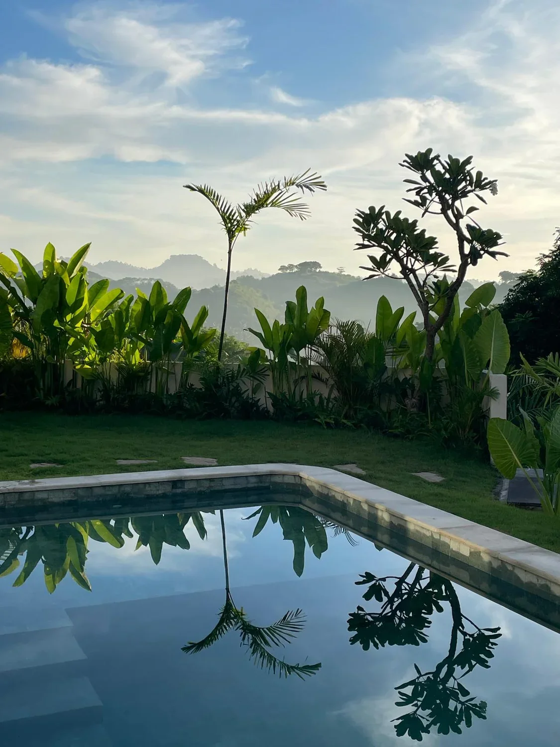 Pool morning view