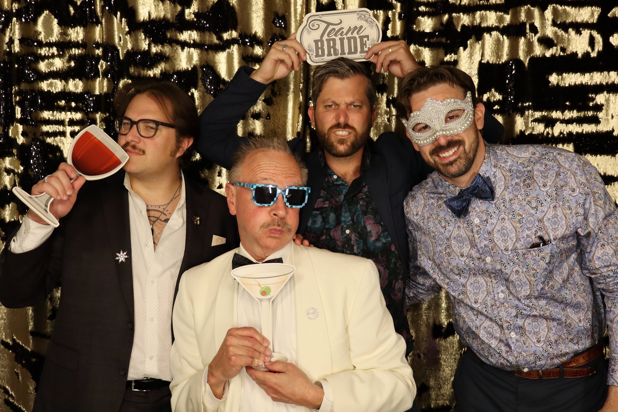 Wedding party in the photo booth