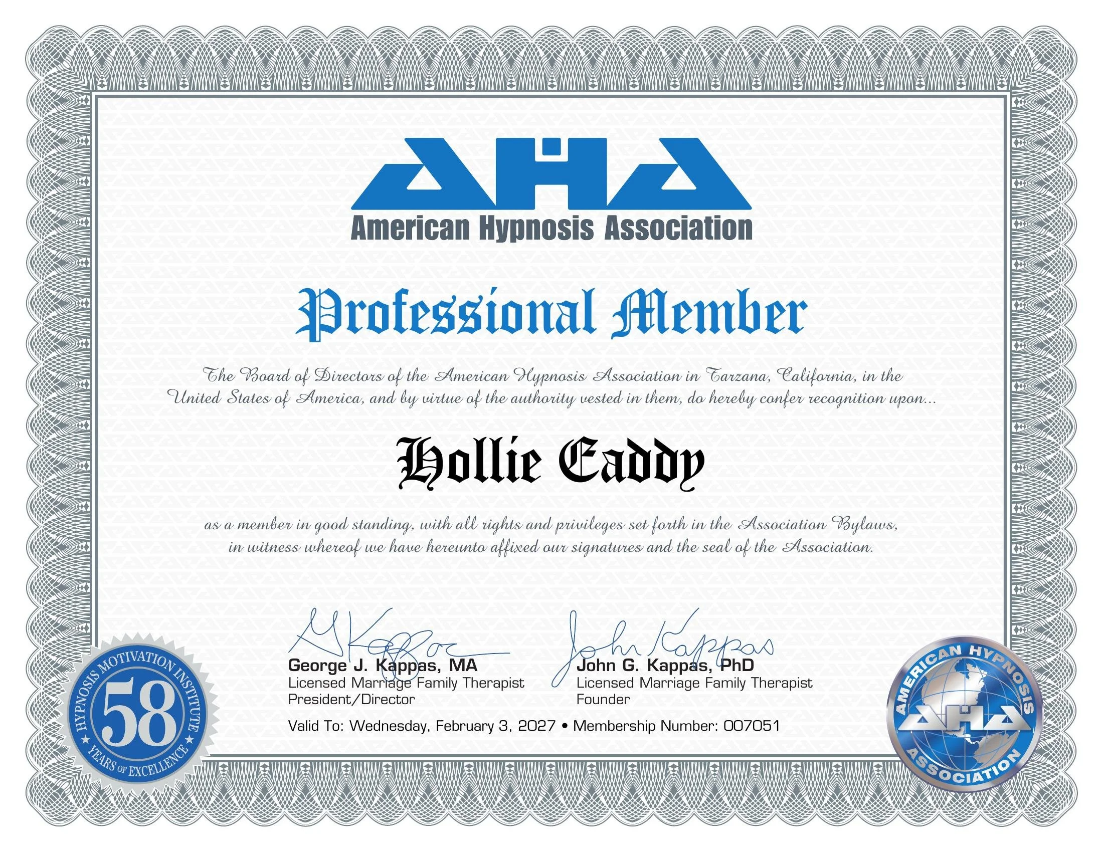 American Hypnosis Association Membership