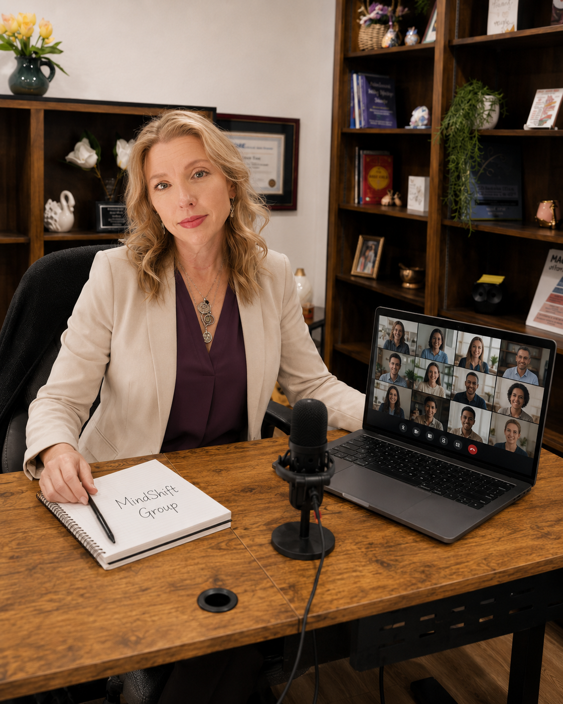 Hollie hosting the MindShift online group session via Zoom