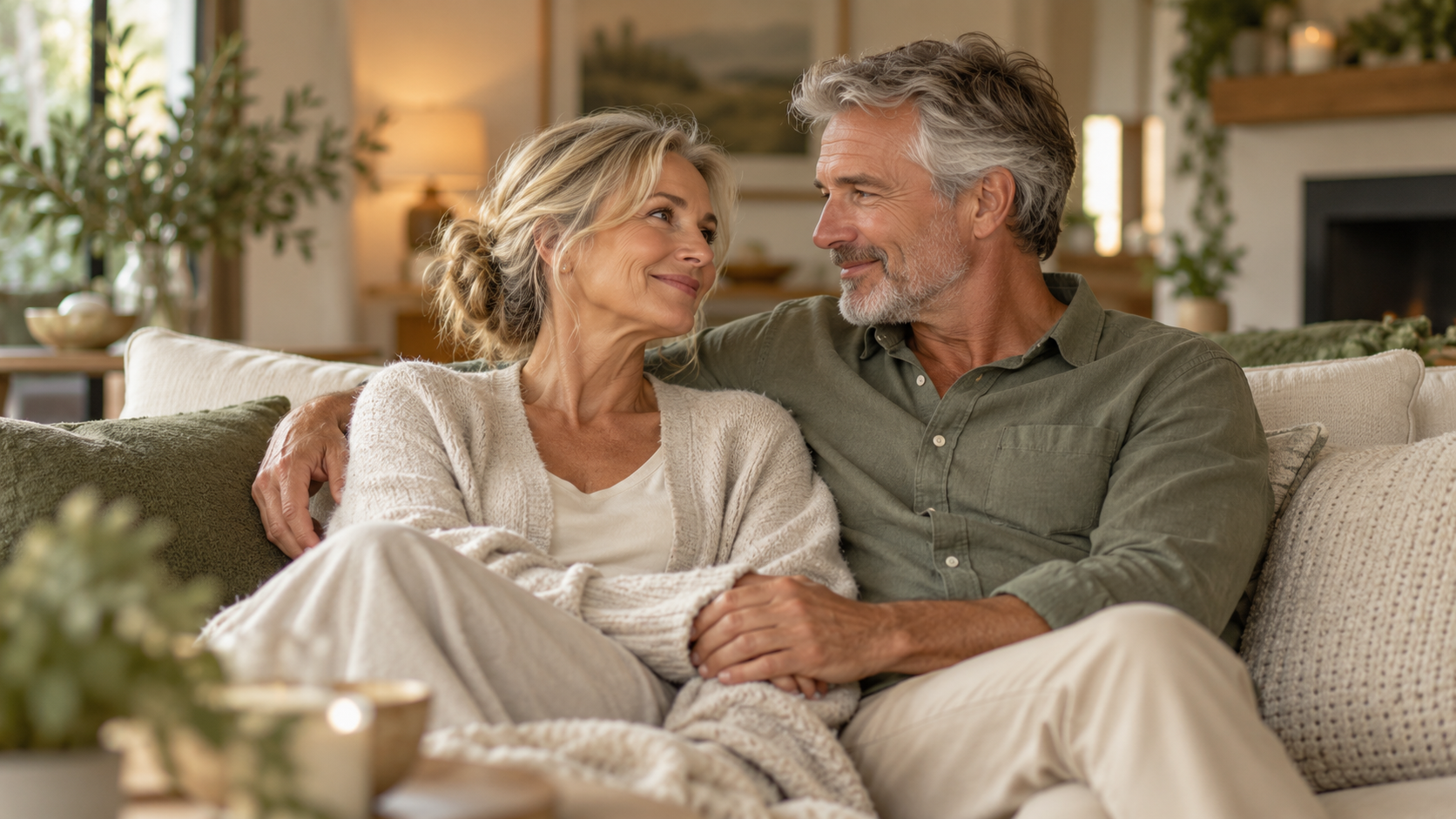 Older couple sharing a warm moment together