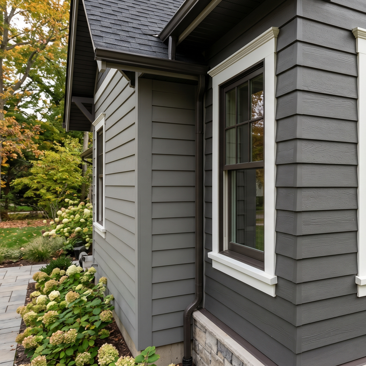 rotted window trim exposed by removed siding section