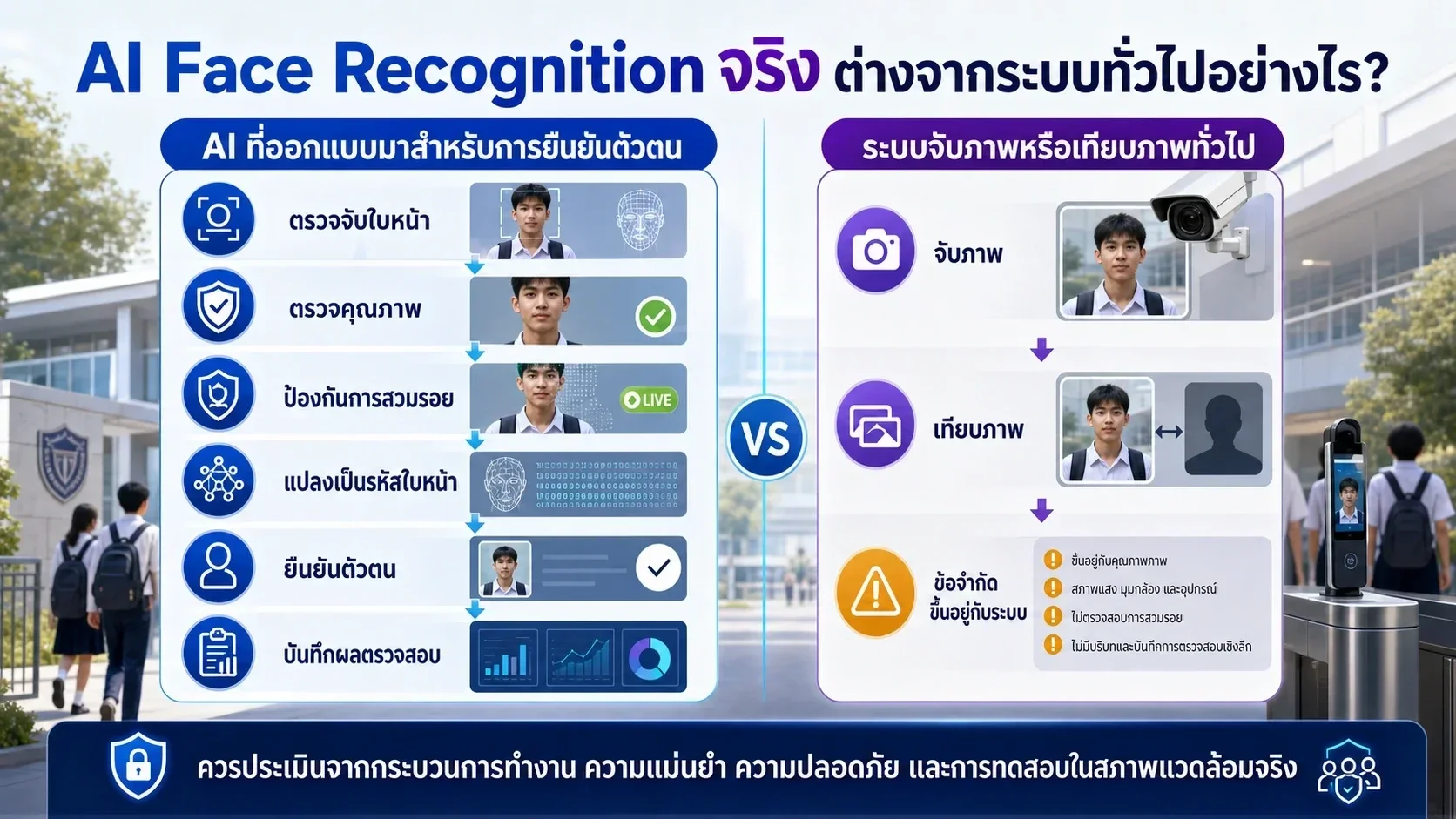 AI Face Recognition สำหรับโรงเรียน: วิธีแยก AI จริงกับระบบที่เรียกตัวเองว่า AI