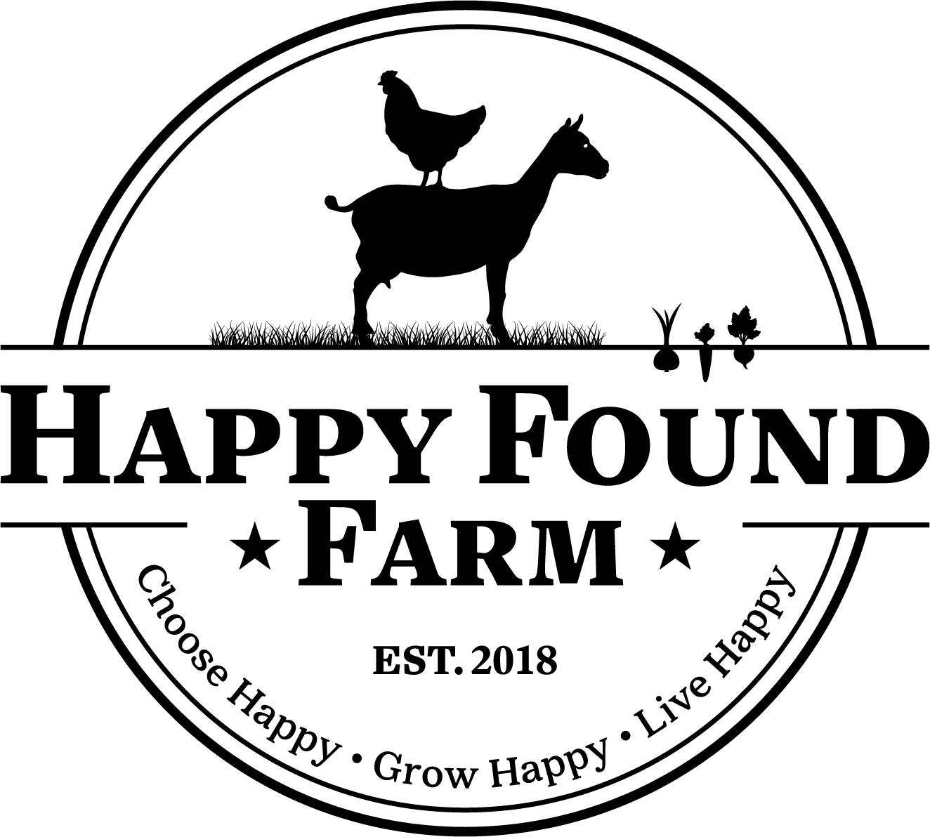 Happy found farm logo
