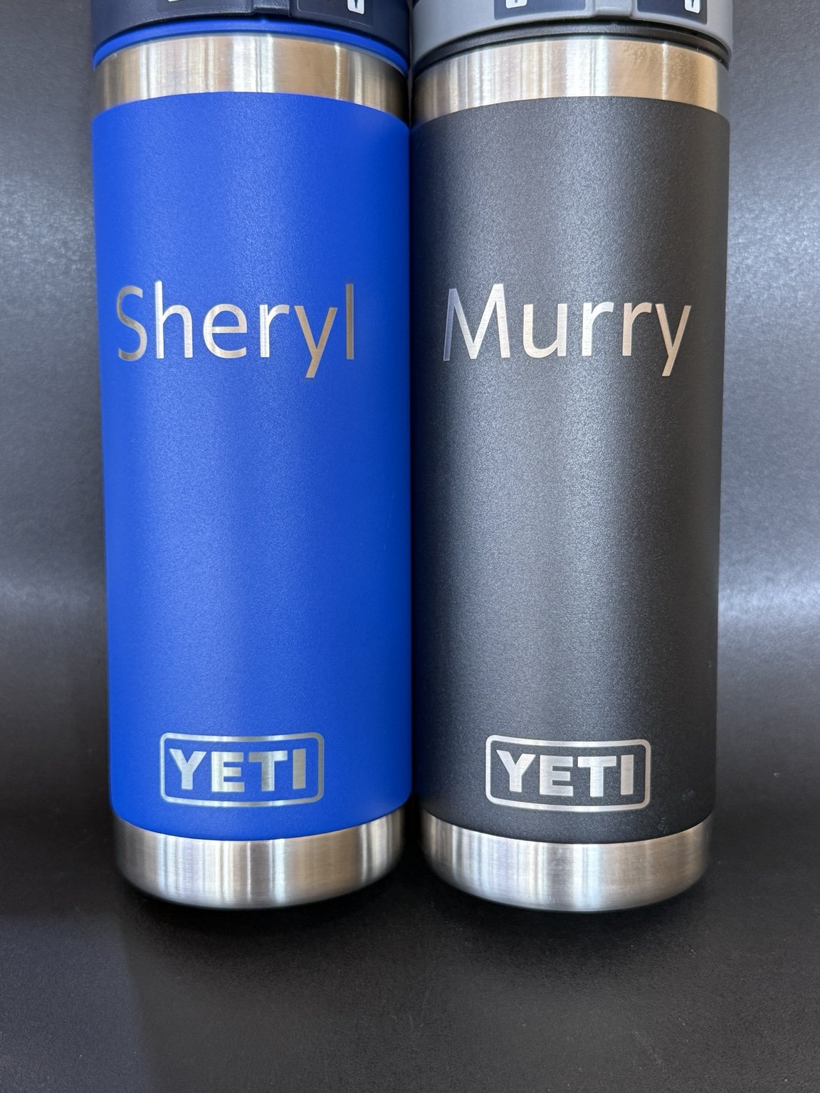 Sheryl and Murry personalised bottles